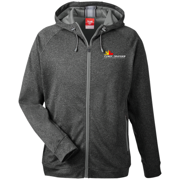 Men's Heathered Performance Hooded Jacket - Pinoy Trucker (Keep Safe & Keep on Truckin' Logo)