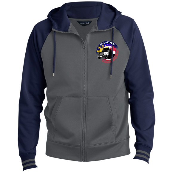 Men's Sport-Wick® Full-Zip Hooded Jacket - FIL-CAN Truckers Logo