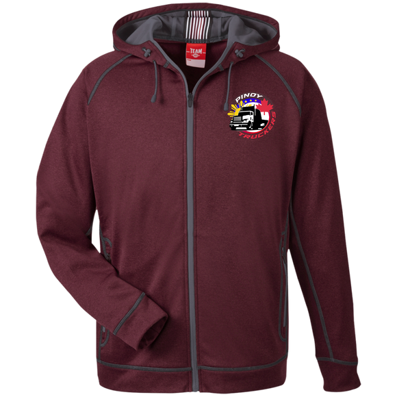 Men's Heathered Performance Hooded Jacket - Pinoy Truckers Logo