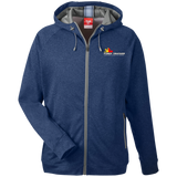 Men's Heathered Performance Hooded Jacket - Pinoy Trucker (Keep Safe & Keep on Truckin' Logo)