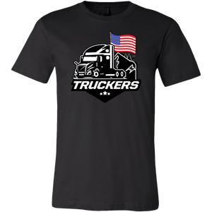 Unisex Short Sleeve Tee for TRUCKERS - USA Flag