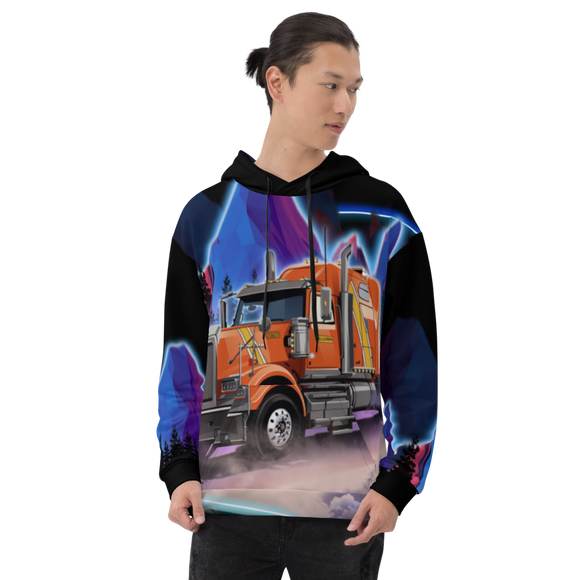 Unisex Trucker All Over Print Hoodie - Mountains & Hills Pay the Bills