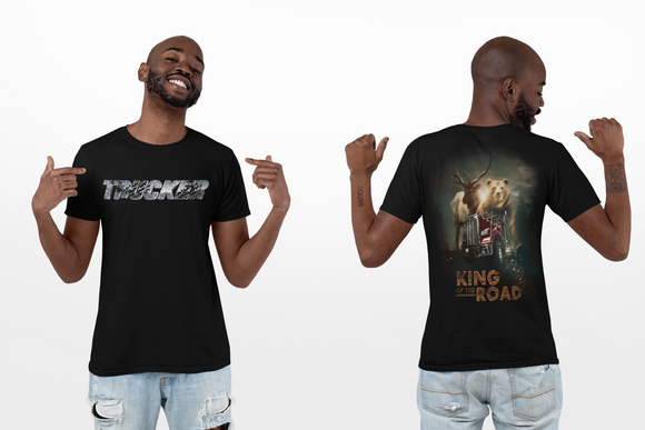 Unisex Trucker's Tee - Front & Back Design - King of the Road