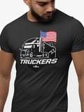 Unisex Short Sleeve Tee for TRUCKERS - USA Flag