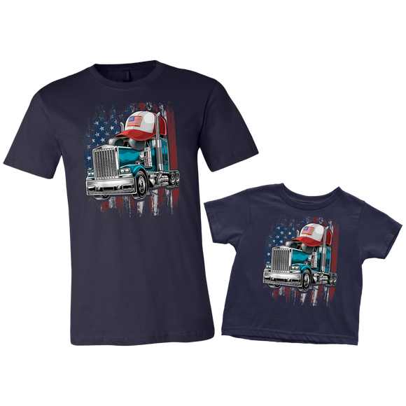 Combo Apparel for Father & Toddler - Trucker T-shirts